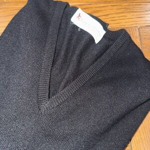 Cable Car Clothiers Robert Kirk Black Scottish Cashmere V Neck Sweater XXL (48)